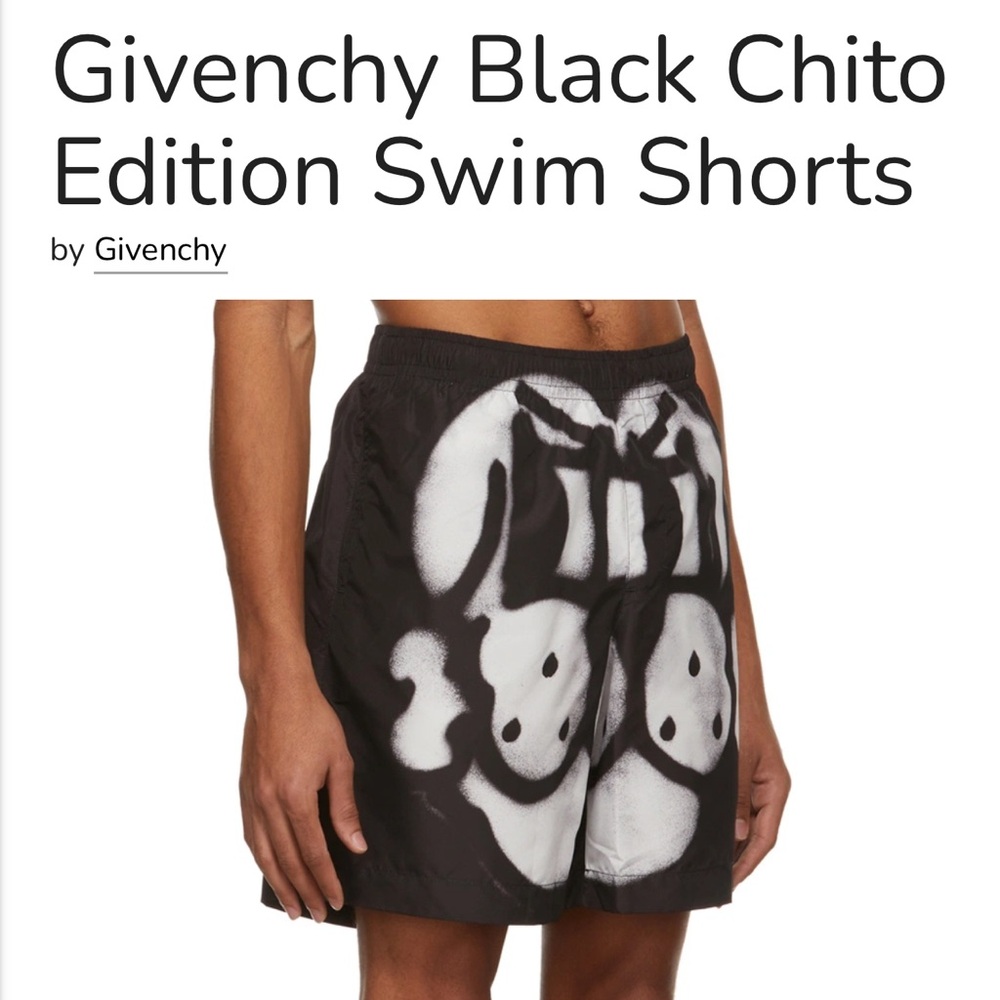 New💕Givenchy men Black and White swim trunks Graphic Shorts - Picture 3 of 8